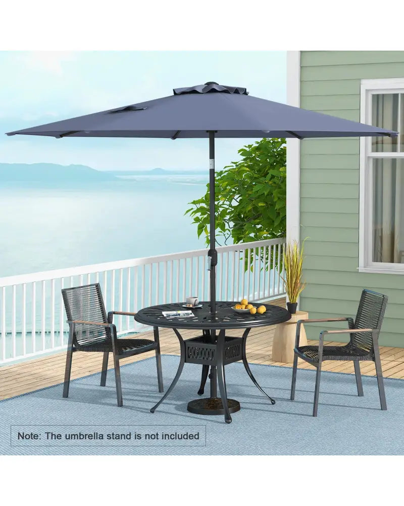 10 Feet Outdoor Patio Umbrella with Tilt Adjustment and Crank-Navy - Navy - Outdoor Umbrellas