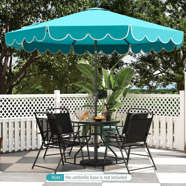 10 Feet Patio Umbrella Outdoor Market Umbrella with Crank Tilt Adjustment-Turquoise - Turquoise - Outdoor Umbrellas