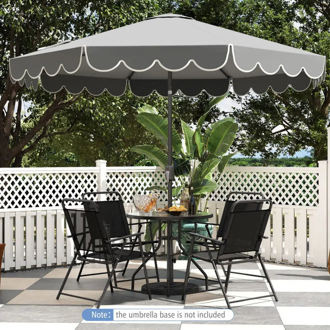 10 Feet Patio Umbrella Outdoor Market Umbrella with Crank Tilt Adjustment-Gray - Gray - Outdoor Umbrellas