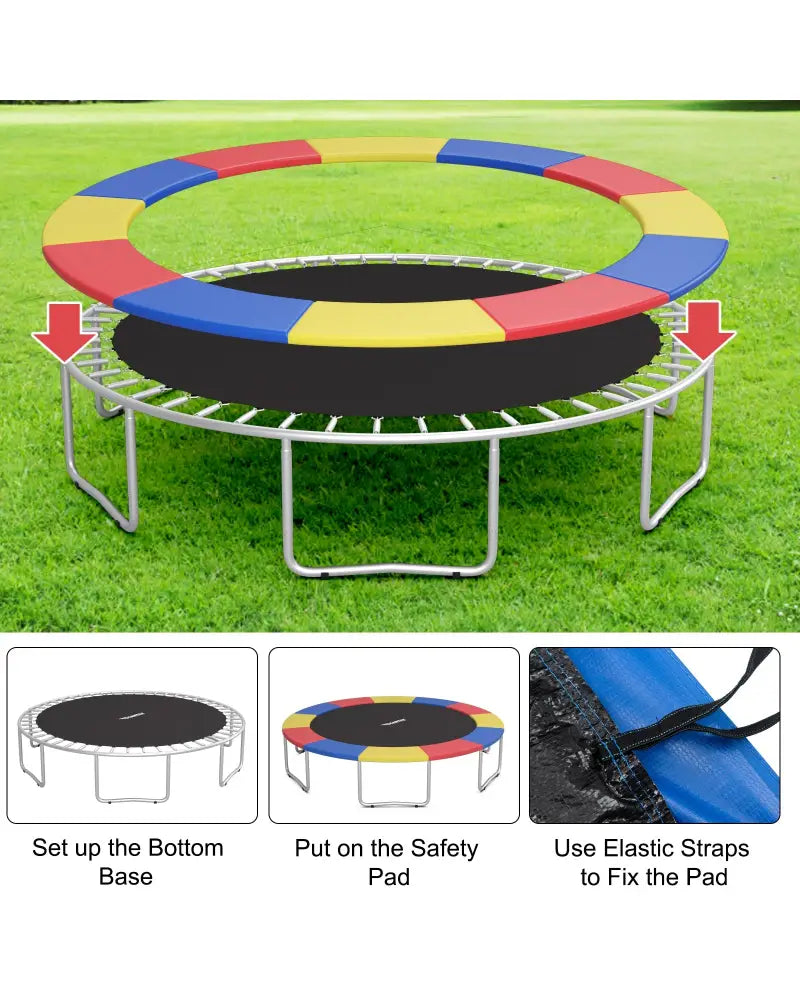 10 Feet Universal Spring Cover Trampoline Replacement Safety Pad-Multicolor - Multicolor - Trampoline Accessories