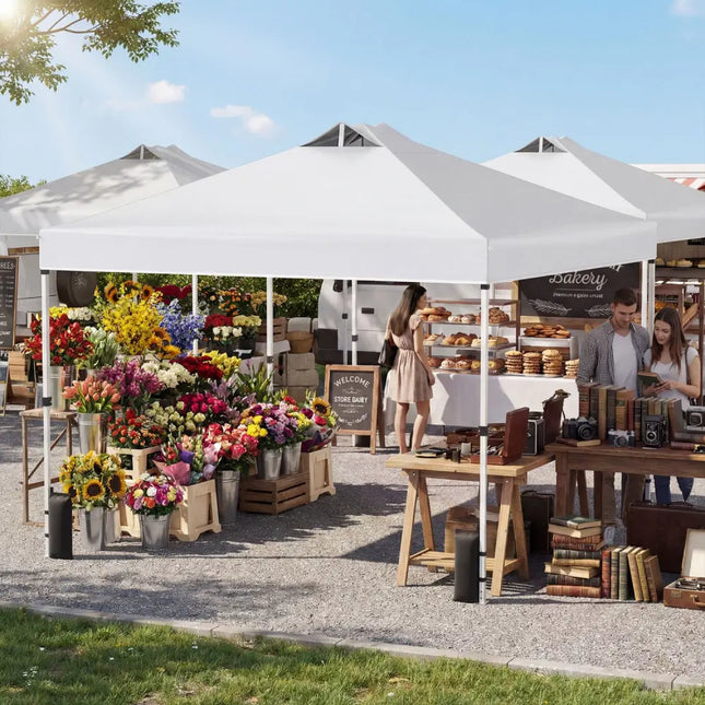 10 x 10 Feet Outdoor Commercial Pop up Canopy Tent-White - White - Canopies