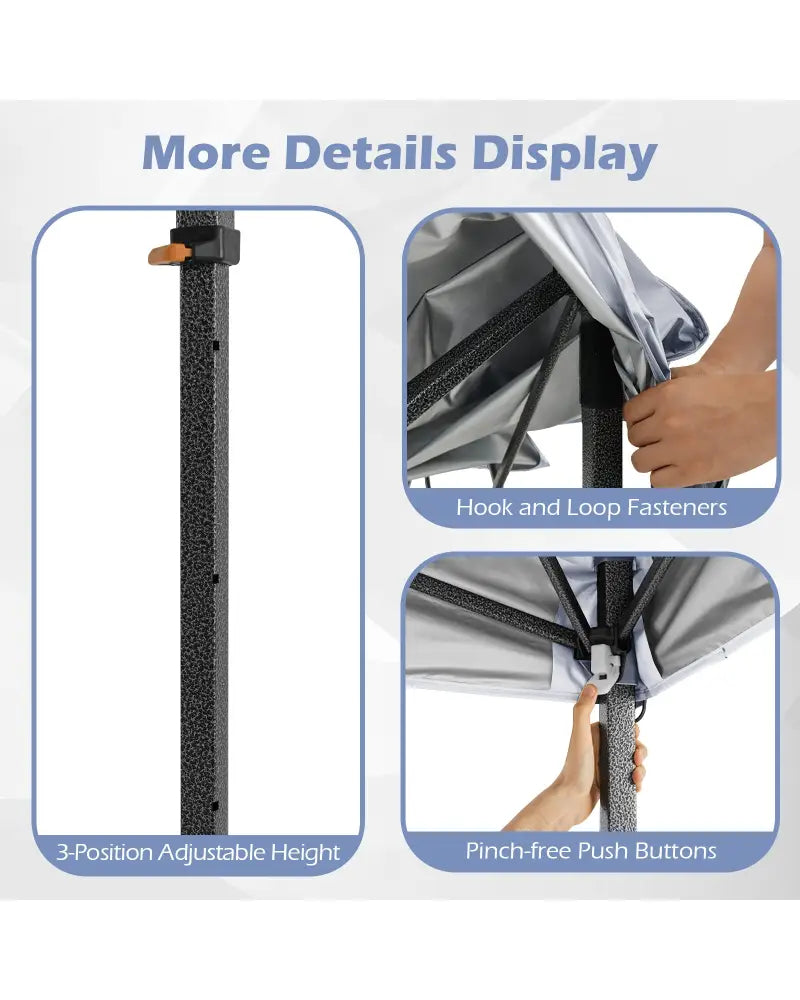 10 X 10 Feet Pop up Canopy Tent with Portable Carrying Bag and 8 Stakes-White - White - Canopies