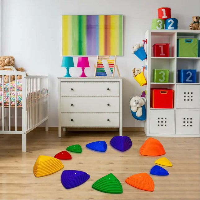 11 Pieces Non-Slip Bottom Kids Balance Stepping Stones - Multicolor - Toy Sports