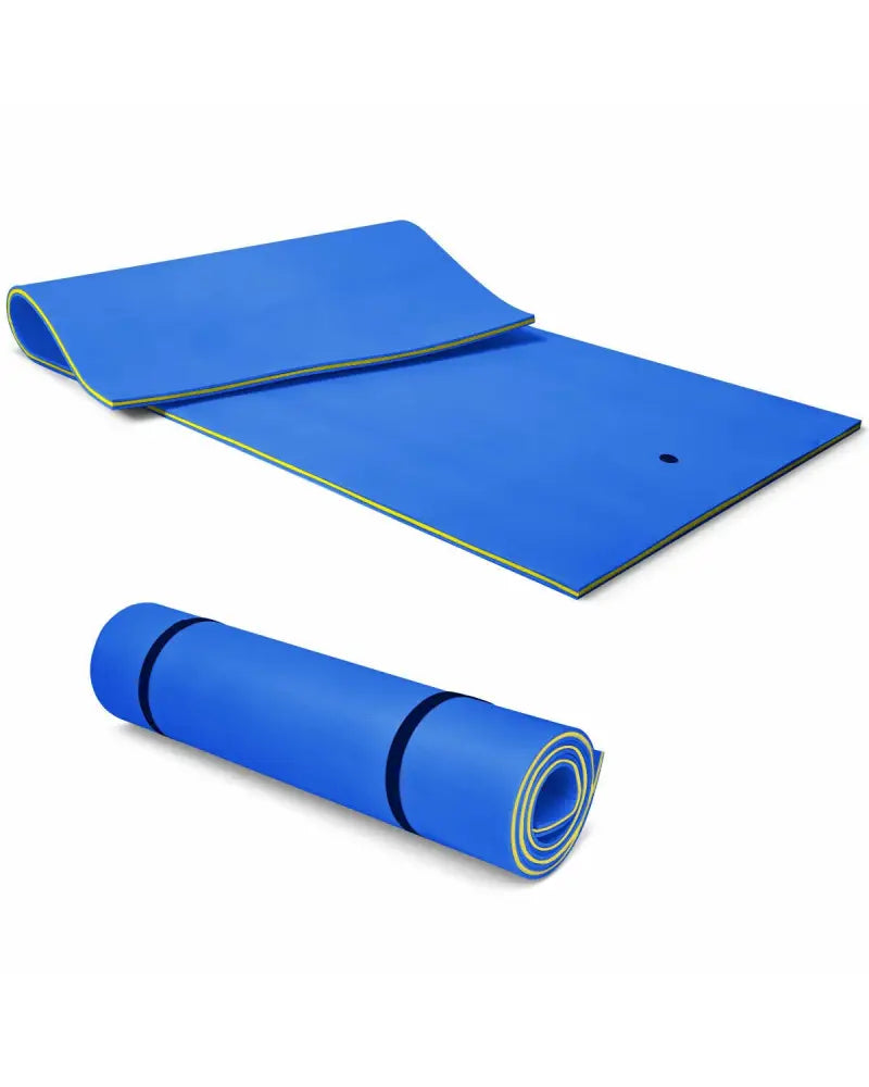 12 x 6 Feet 3 Layer Floating Water Pad-Blue - Blue - Swimming