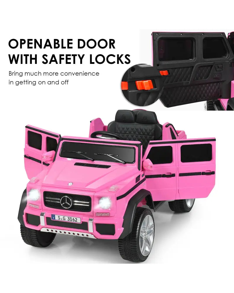 12V Licensed Mercedes-Benz Kids Ride On Car-Pink - Pink - Powered Ride On Toys
