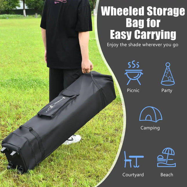 13 Feet x 13 Feet Pop Up Canopy Tent Instant Outdoor Folding Canopy Shelter-Blue - Blue - Gazebos