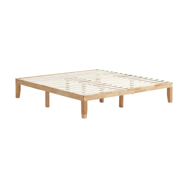 14 Inch King Size Wood Platform Bed Frame-Natural Costway