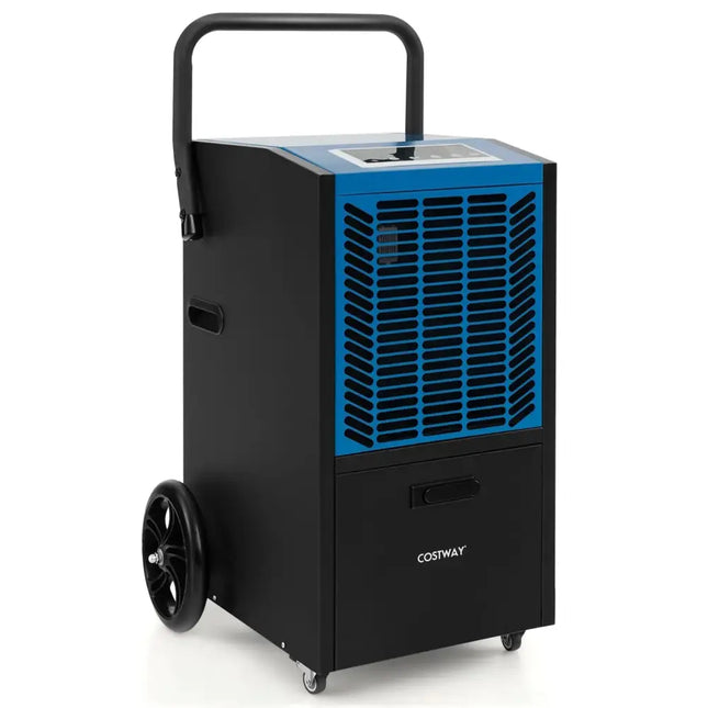 140 Pints Commercial Dehumidifier Crawl Space Dehumidifier with Pump and Drain Hose-Blue Costway