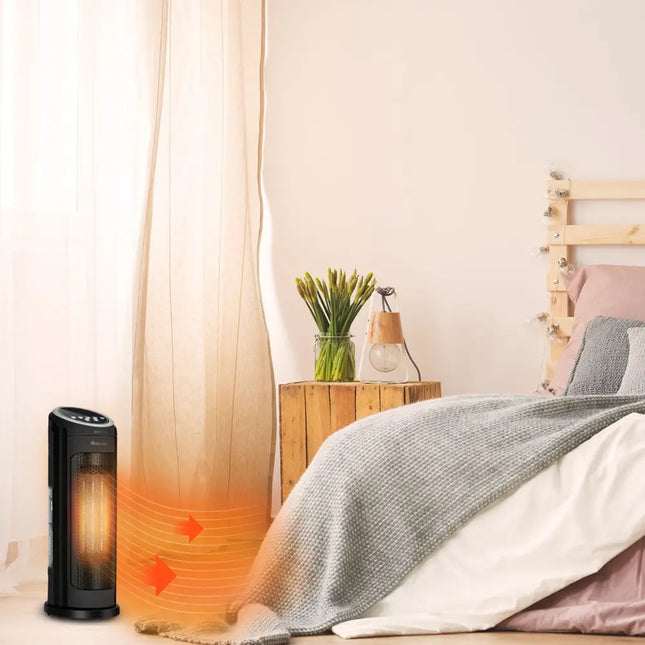 1500 W LED Portable Oscillating PTC Ceramic Space Heater - Black - Space Heaters