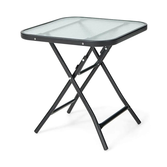 18 Inch Square Patio Bistro Table with Rustproof Frame - Black - Patio Coffee Tables