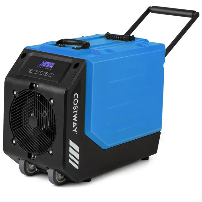 190 PPD Commercial Dehumidifier with Pump and 2 Wheels-Blue Costway