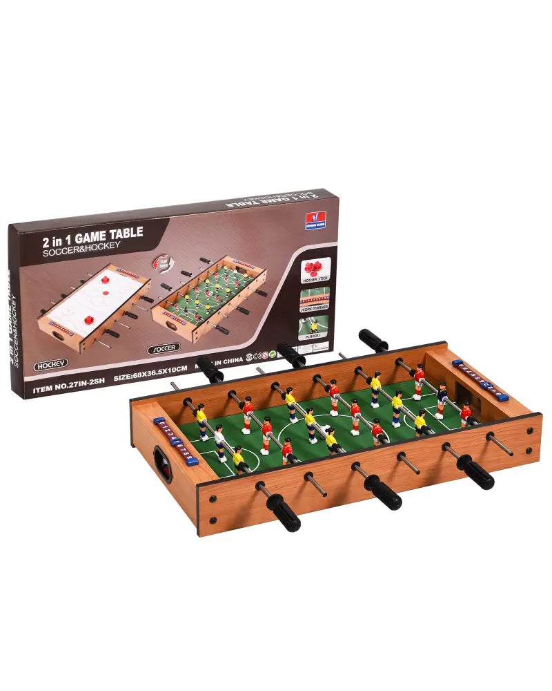 2 in 1 In/Outdoor Air Hockey Foosball Game Table - Brown - Game Room