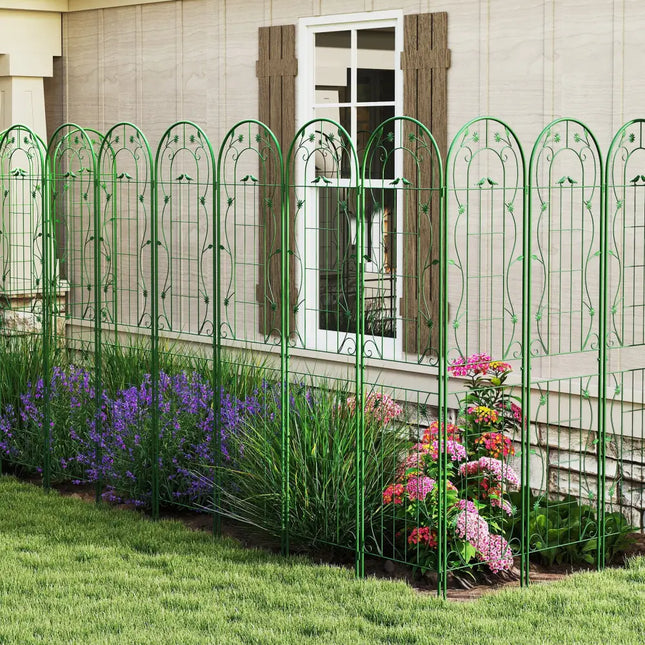 2 Pack 86.5 x 20 Inches Metal Garden Trellis for Climbing Plants-Green - Green - Plant Supports