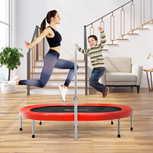 2-Person Foldable Mini Kids Fitness Rebounder Trampoline-Red - Red - Trampolines
