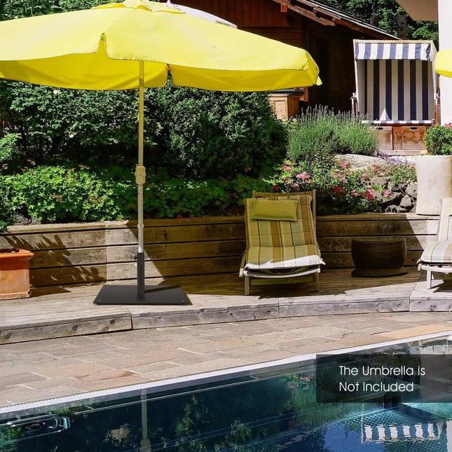 20 Inches Patio Umbrella Base with 4 Adjustable Footpads - Black - Outdoor Umbrella Bases