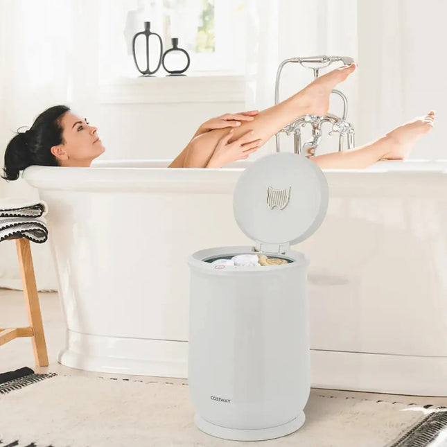 21L Bathroom Towel Warmer with Auto Shut-Gray Costway