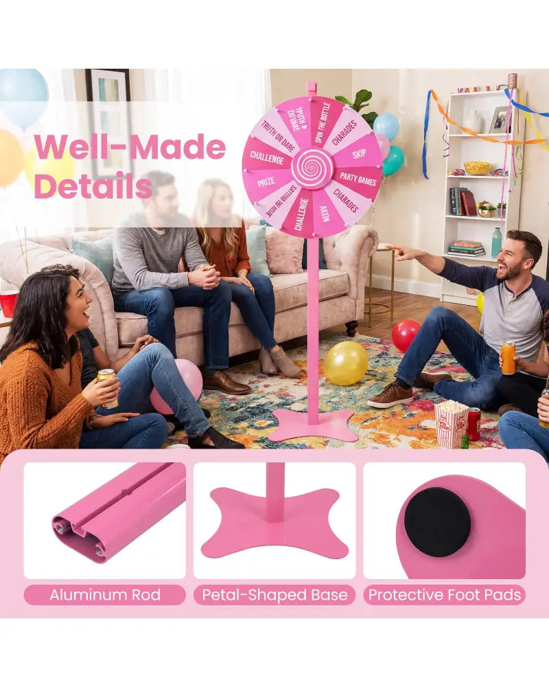 24 Inch Prize Wheel with Blackboard Marker and Eraser - Game Room