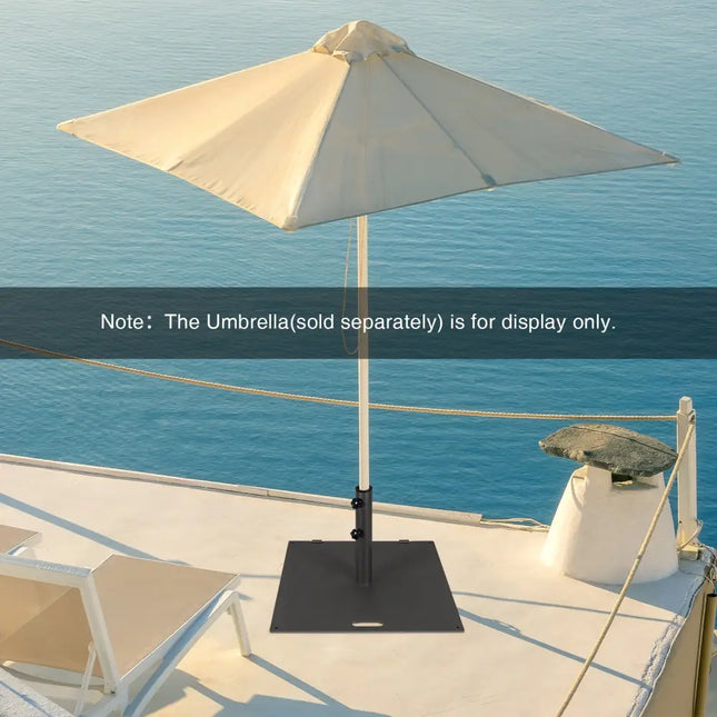 24 Inch Square Patio Umbrella Base 50 LBS Weighted-Black - Black - Outdoor Umbrella Bases