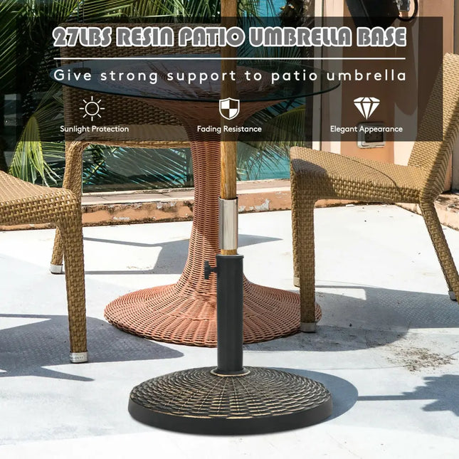 27 lbs Patio Market Umbrella Base Stand - Bronze - Outdoor Umbrella Bases