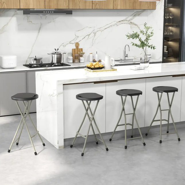 28 Inch Portable Folding Stools with 330lbs Limited Sturdy Frame - Patio Dining Chairs