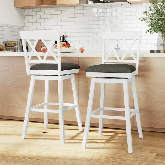 29 Inch Counter Height Barstools with Backrest and Upholstered Seat Cushion for Kitchen Dining Room-29 Inch Costway