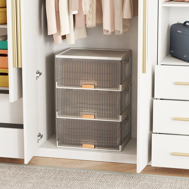3/4/5/6-Cube Stackable Storage Bins with Detachable Wheels-3 Cube - White - Shoe Racks & Storage Benches