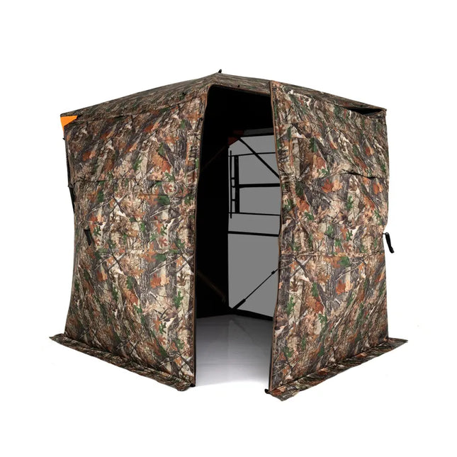 3-4 Person Hunting Blind 270° See-Through Pop-up Ground Blind with Full-Open Swing Door - Tents