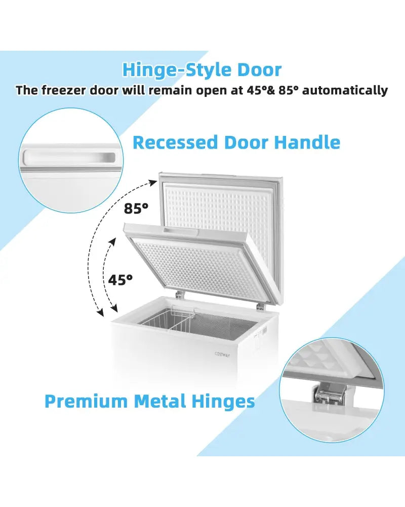 3.5/5 Cu.ft Compact Chest Freezer with Removable Storage Basket-3.5 Cubic - White - Freezers