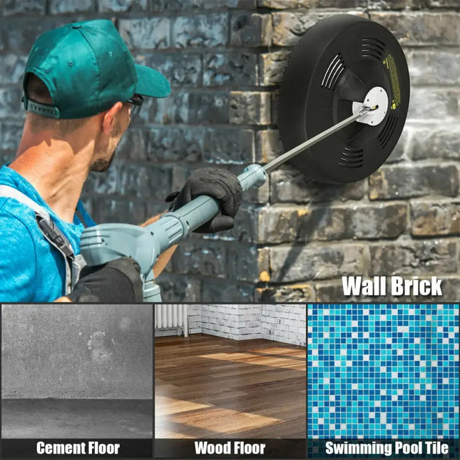 3000psi 16 Inch Pressure Washer Surface Cleaner Attachment Costway
