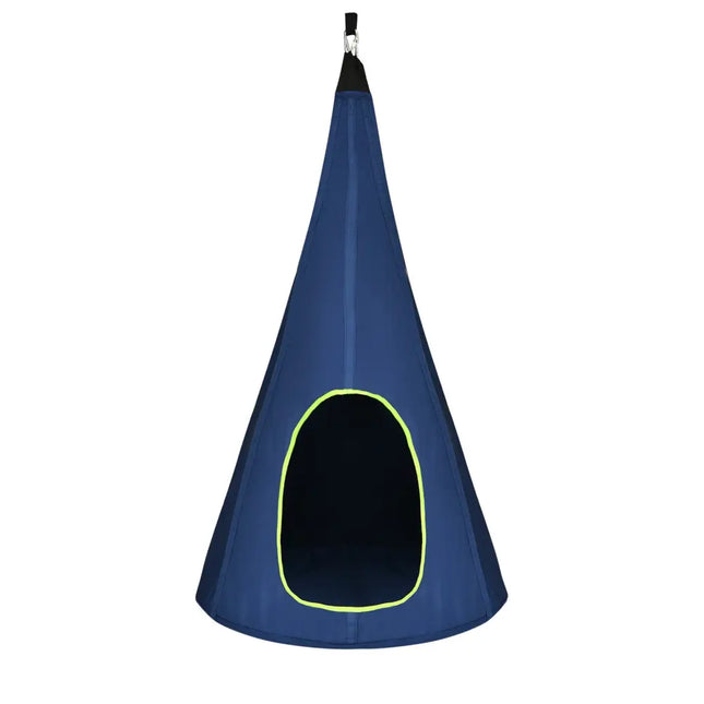32 Inch Kids Nest Swing Chair Hanging Hammock Seat for Indoor Outdoor-Blue - Blue - Swing & Playsets