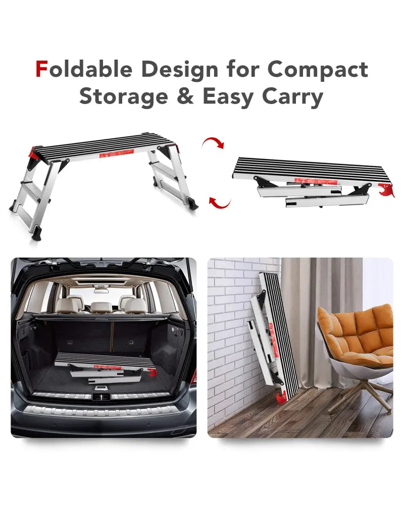 330 lbs Aluminum Folding Non-slip Drywall Step Stool Ladder - Kitchen Tools
