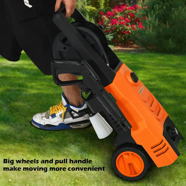 3500PSI Electric High Power Pressure Washer for Car Fence Patio Garden Cleaning-Orange - Orange - Pressure Washers