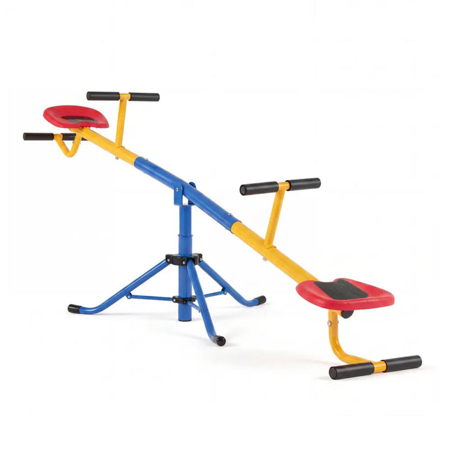 360°Rotation Kids Seesaw Swivel Teeter Totter Playground Equipment - Black - Seesaws