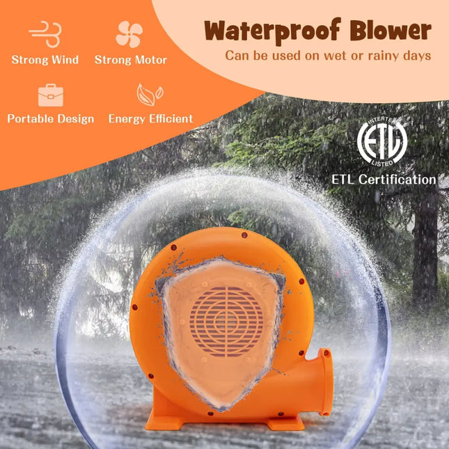 380W Air Blower for Inflatables with 25 feet Wire and GFCI Plug-380W - Orange - Air Blowers