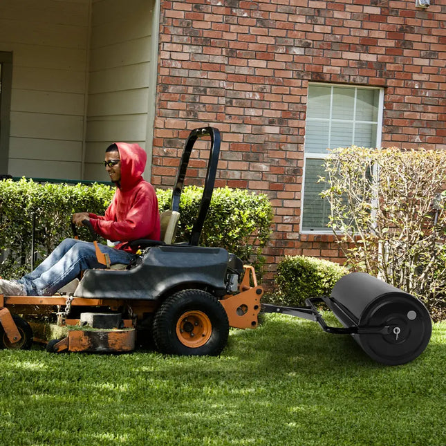 39 Inch Wide Push/Tow Lawn Roller-Black - Black - Lawn Care Tools