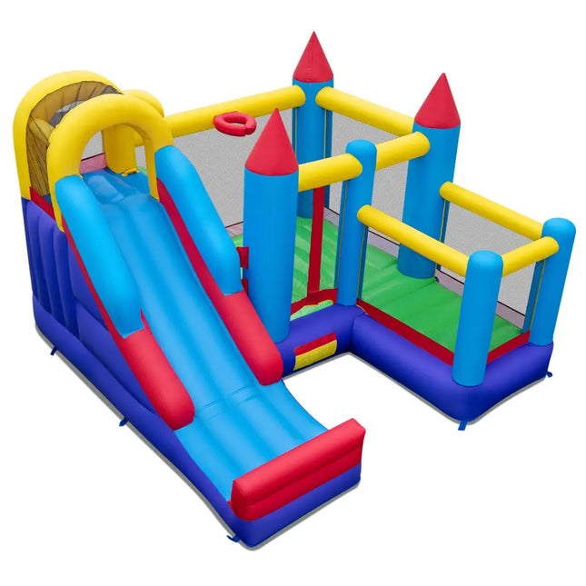 4-in-1 Inflatable Bounce Castle without Blower - Multicolor - Bounce House