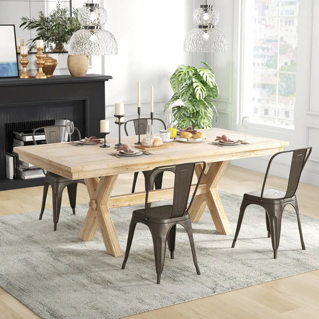 4 Pcs Modern Bar Stools with Removable Back and Rubber Feet-Gun - Dark Brown - Dining Chairs