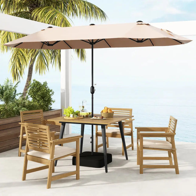 4-Person Acacia Wood Outdoor Dining Table for Garden Poolside and Backyard - Patio Dining Tables