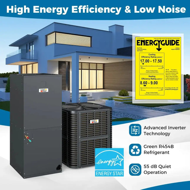 4 to 5 Ton 17-17.5 SEER2 Ultra-Low Temperature€‹ Heat Pump System (Operates down to -20„ƒ) Costway