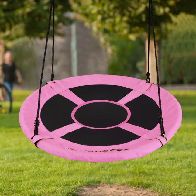 40 Inch Flying Saucer Tree Swing Indoor Outdoor Play Set-Pink - Pink - Swing & Playsets