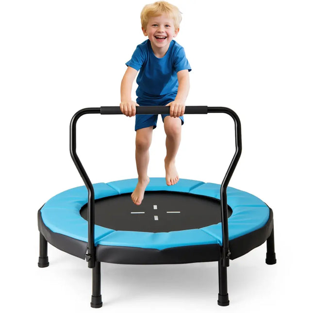 40 Inch Trampoline for Kids Indoor Outdoor Fitness Trampoline-Blue - Blue - Trampolines