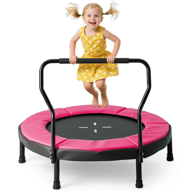 40 Inch Trampoline for Kids Indoor Outdoor Fitness Trampoline-Pink - Pink - Trampolines