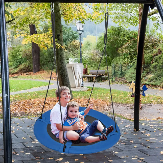 40 Inches Saucer Tree Swing with Adjustable Hanging Ropes and 900D Oxford Fabric-Whale - Swing & Playsets