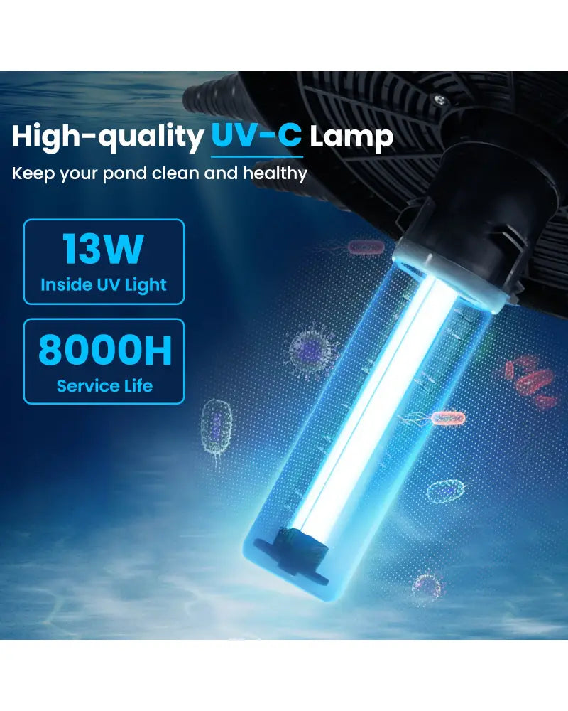 4000 Gallons Pond Pressure Bio Filter with 13W UV Light - Watering & Irrigation