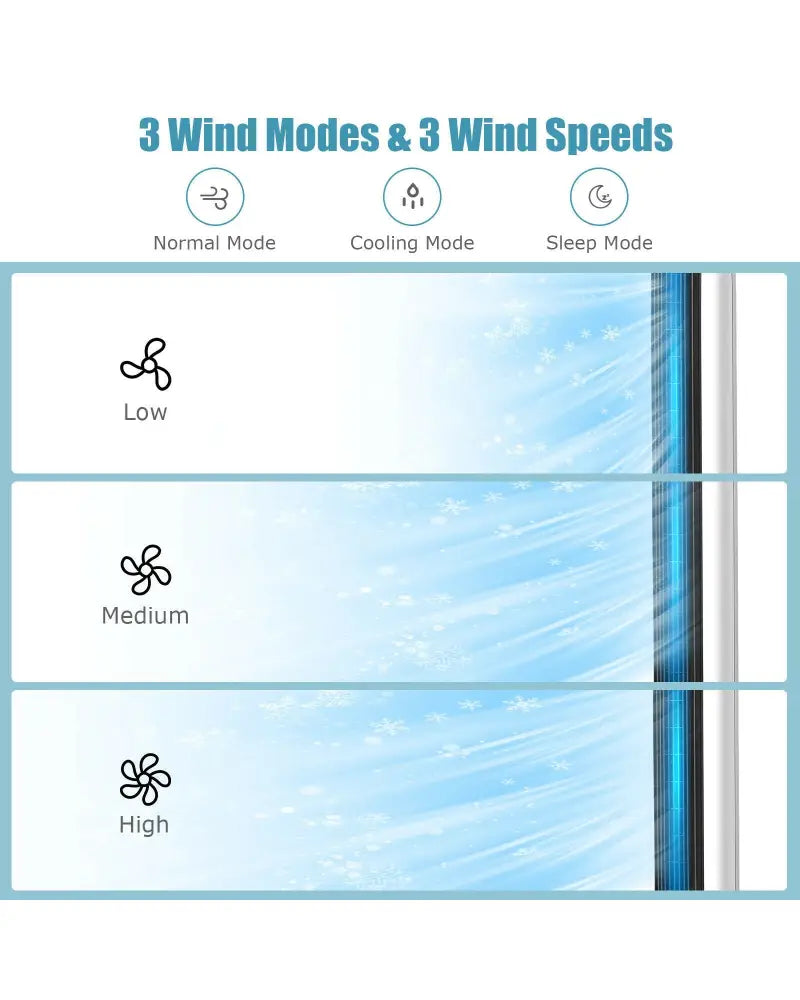 41 Inches Evaporative Air Cooler with 3 Modes and 3 Speeds - White - Air Coolers