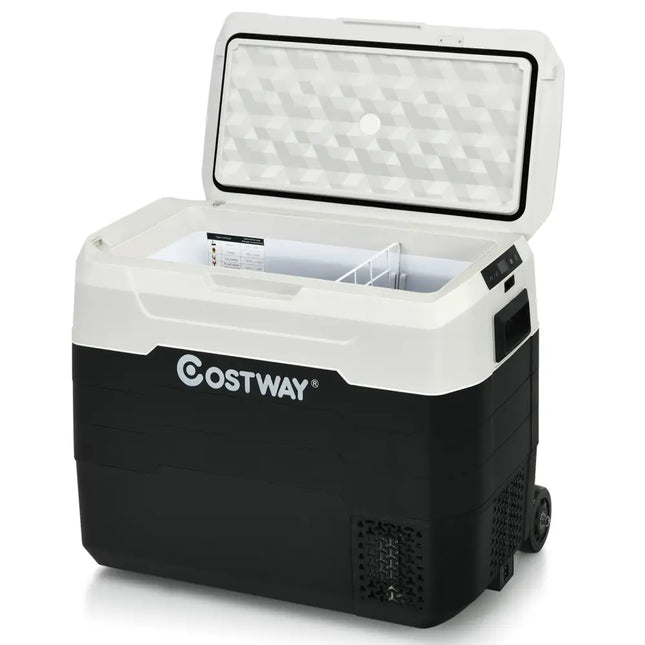 42 QT Portable Dual-Zone Car Refrigerator-White - White - Coolers