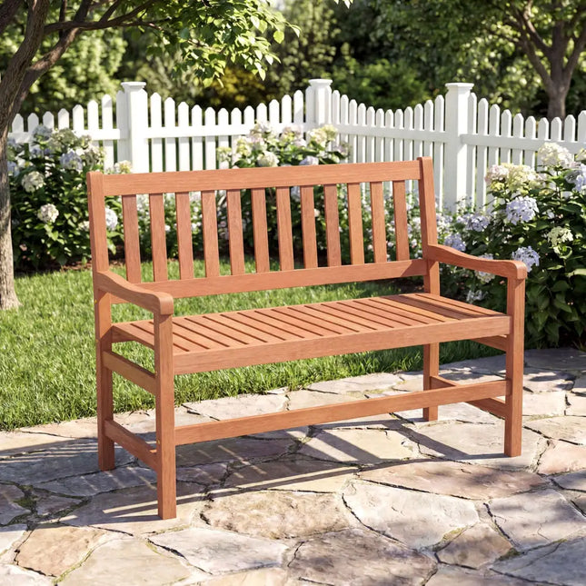 44 Inch 2-Seat Outdoor Loveseat Bench - Outdoor Benches