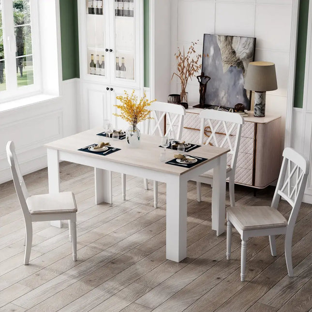 47 Inches Dining Table for Kitchen and Dining Room-Light Gray Costway