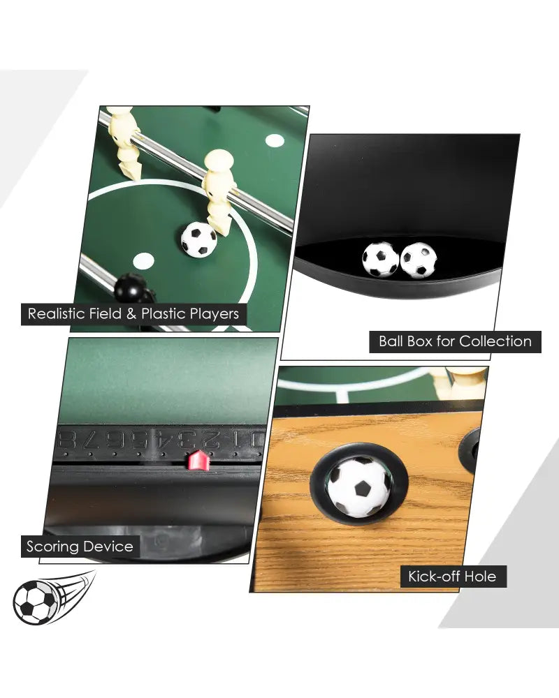 48 Inch Competition Sized Home Recreation Wooden Foosball Table-Brown - Brown - Game Room
