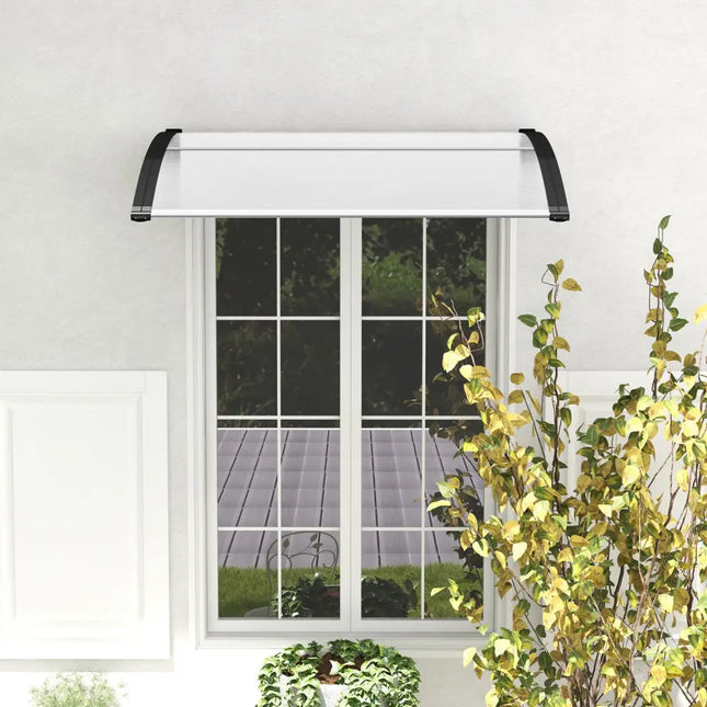 48 x 40 Inch Outdoor Front Door Window Awning Door Canopy Exterior-Black - Black - Outdoor Shades